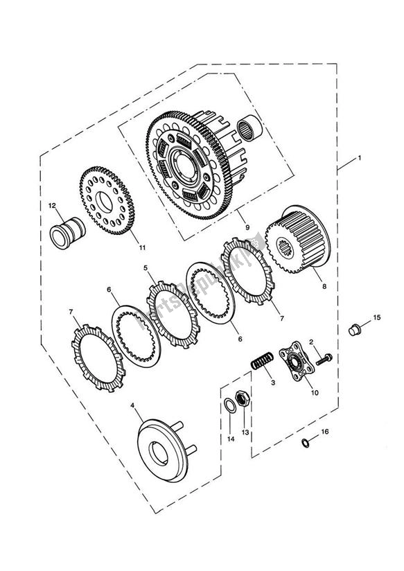 All parts for the Clutch of the Triumph America Carburettor 790 2002 - 2007